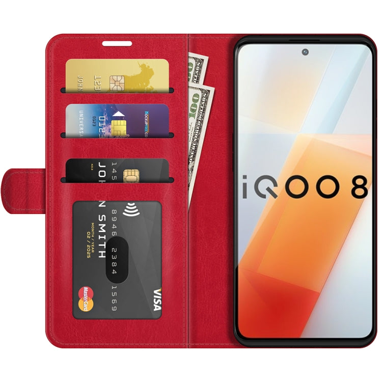 For vivo iQOO 8 R64 Texture Horizontal Flip Protective Case with Holder & Card Slots & Wallet& Photo Frame