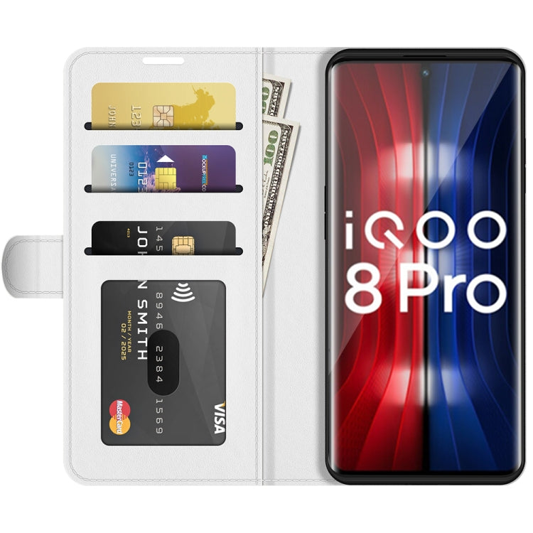 For vivo iQOO 8 Pro R64 Texture Single Horizontal Flip Protective Case with Holder & Card Slots & Wallet& Photo Frame