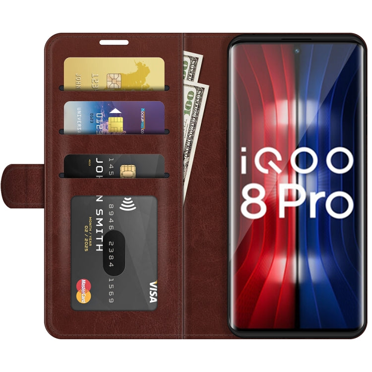 For vivo iQOO 8 Pro R64 Texture Single Horizontal Flip Protective Case with Holder & Card Slots & Wallet& Photo Frame