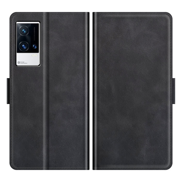 For vivo iQOO 8 Pro Dual-side Magnetic Buckle Flip Leather Phone Case