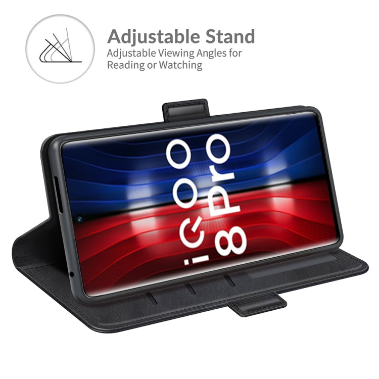 For vivo iQOO 8 Pro Dual-side Magnetic Buckle Flip Leather Phone Case