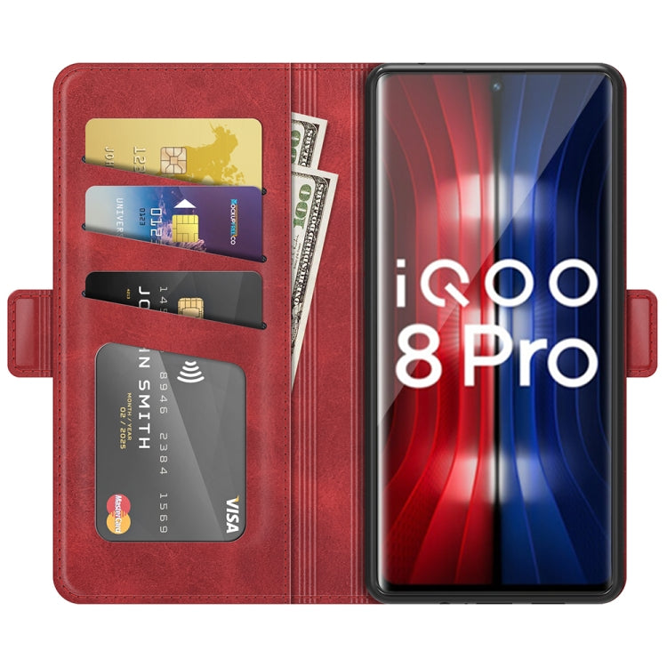 For vivo iQOO 8 Pro Dual-side Magnetic Buckle Flip Leather Phone Case