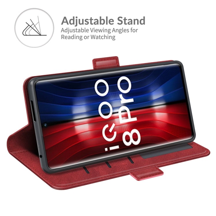 For vivo iQOO 8 Pro Dual-side Magnetic Buckle Flip Leather Phone Case