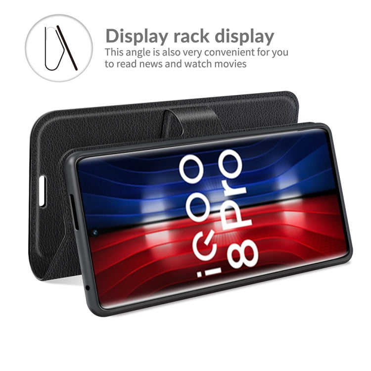 Litchi Texture Leather Phone Case For vivo iQOO 8 Pro