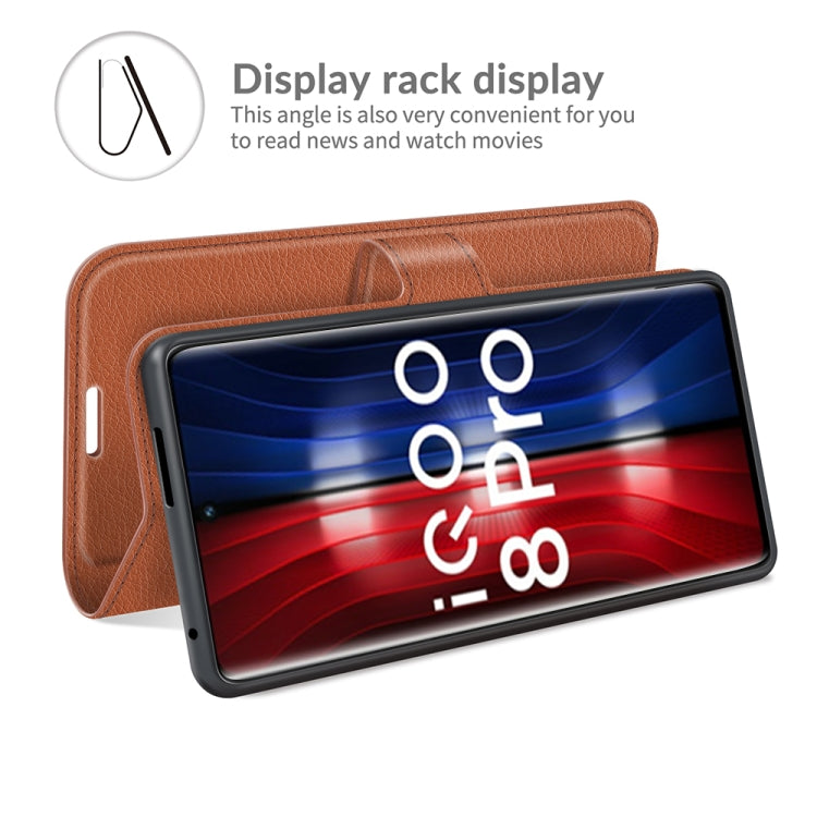 Litchi Texture Leather Phone Case For vivo iQOO 8 Pro