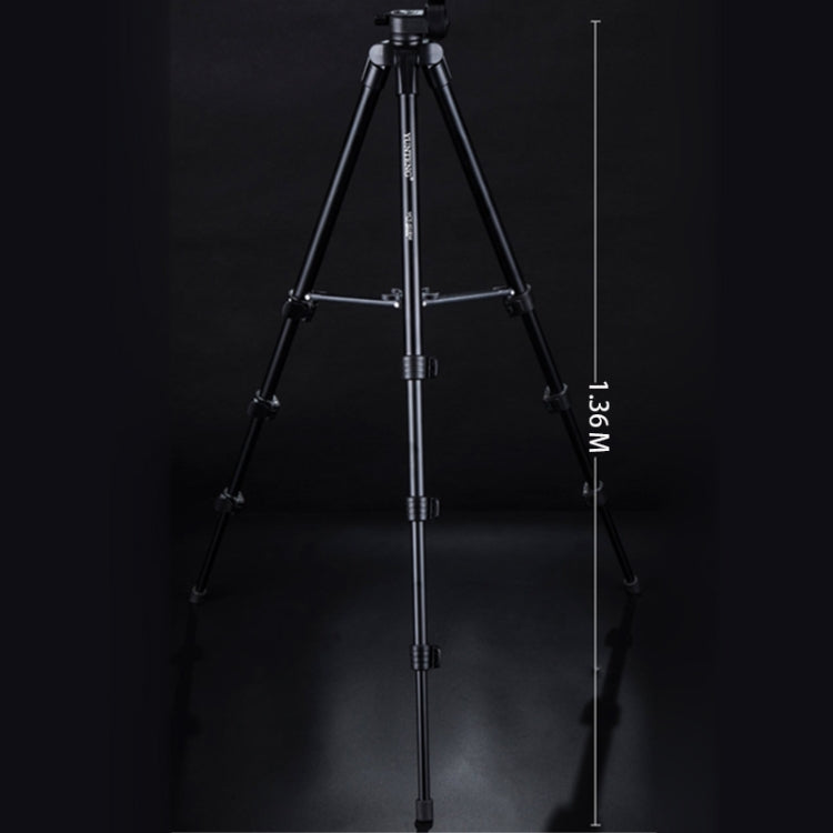 YUNTENG VCT-521 Aluminum Alloy Tripod Mount with Three-Dimensional Tripod Head