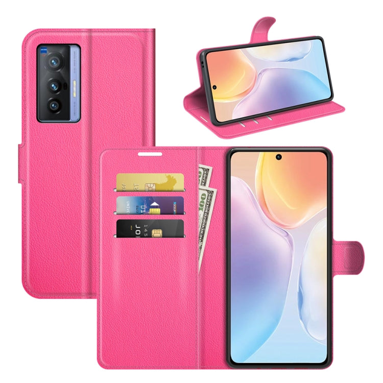 Litchi Texture Leather Phone Case For vivo X70