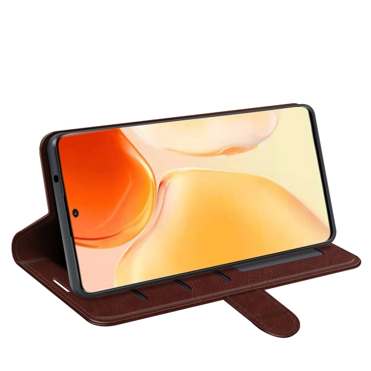 For vivo X70 Pro+ R64 Texture Horizontal Flip Protective Case with Holder & Card Slots & Wallet& Photo Frame