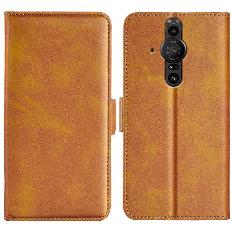 For Sony Xperia Pro-I Dual-side Magnetic Buckle Horizontal Flip Phone Leather Case with Holder & Card Slots & Wallet