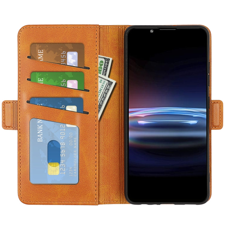 For Sony Xperia Pro-I Dual-side Magnetic Buckle Horizontal Flip Phone Leather Case with Holder & Card Slots & Wallet