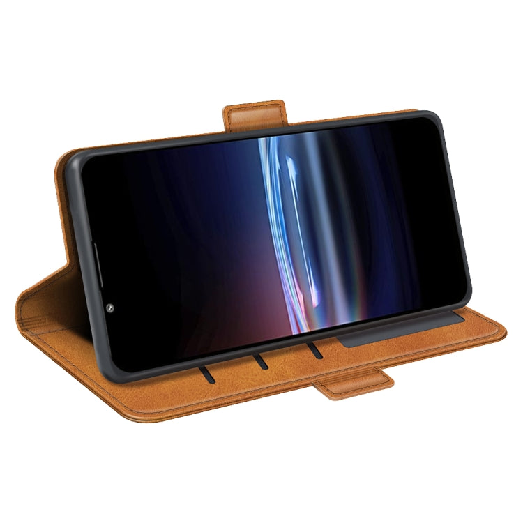 For Sony Xperia Pro-I Dual-side Magnetic Buckle Horizontal Flip Phone Leather Case with Holder & Card Slots & Wallet