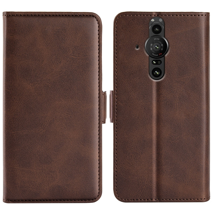 For Sony Xperia Pro-I Dual-side Magnetic Buckle Horizontal Flip Phone Leather Case with Holder & Card Slots & Wallet