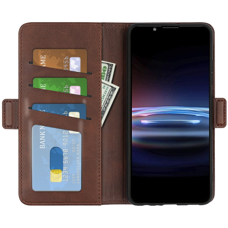 For Sony Xperia Pro-I Dual-side Magnetic Buckle Horizontal Flip Phone Leather Case with Holder & Card Slots & Wallet