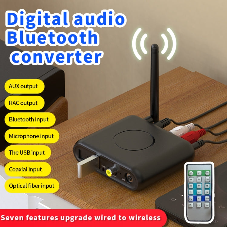 BT08 Bluetooth 5.0 Adapter RCA Output Power Amplifier Wireless Audio Receiver
