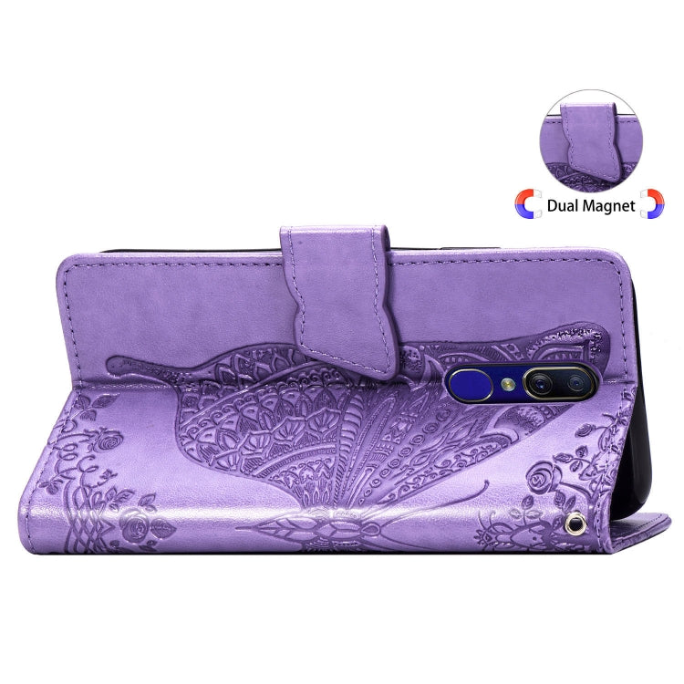 Butterfly Love Flowers Embossing Horizontal Flip Leather Case for OPPO F11, with Holder & Card Slots & Wallet & Lanyard