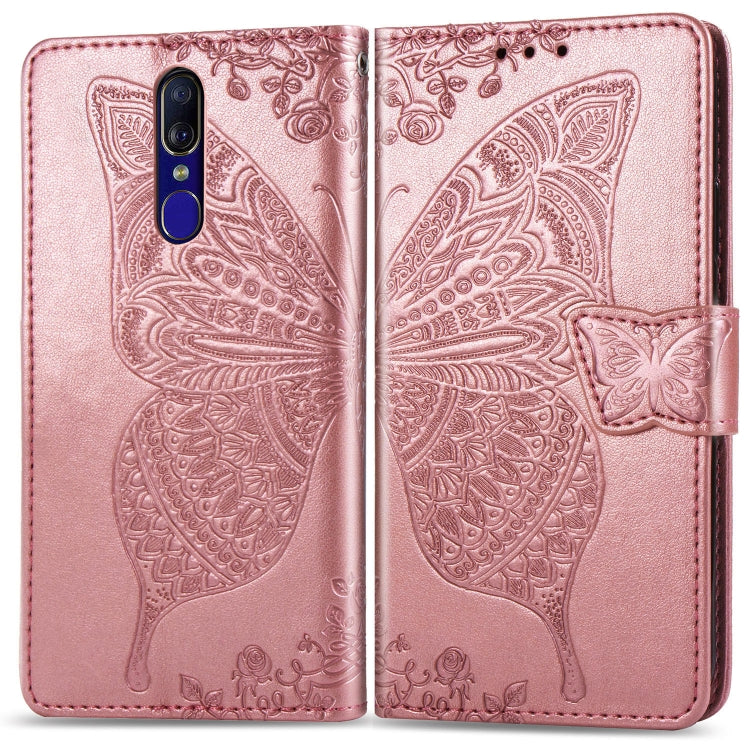 Butterfly Love Flowers Embossing Horizontal Flip Leather Case for OPPO F11, with Holder & Card Slots & Wallet & Lanyard