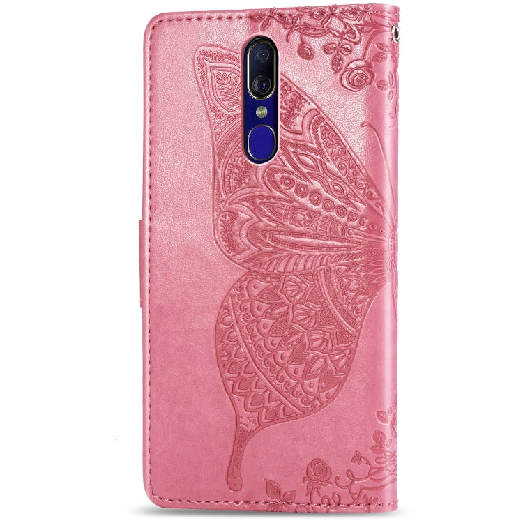 Butterfly Love Flowers Embossing Horizontal Flip Leather Case for OPPO F11, with Holder & Card Slots & Wallet & Lanyard