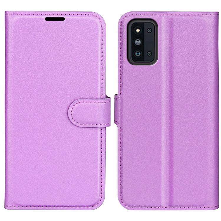 For Samsung Galaxy F52 5G Litchi Texture Horizontal Flip Protective Case with Holder & Card Slots & Wallet