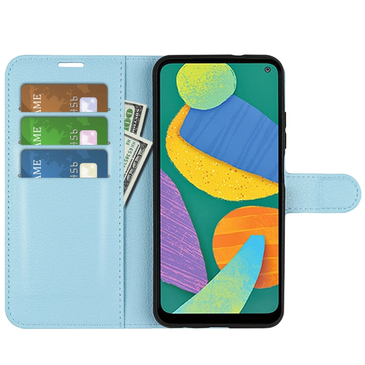 For Samsung Galaxy F52 5G Litchi Texture Horizontal Flip Protective Case with Holder & Card Slots & Wallet