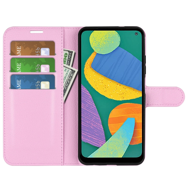 For Samsung Galaxy F52 5G Litchi Texture Horizontal Flip Protective Case with Holder & Card Slots & Wallet