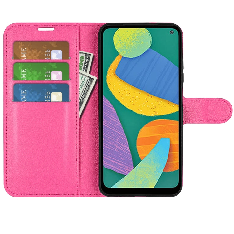 For Samsung Galaxy F52 5G Litchi Texture Horizontal Flip Protective Case with Holder & Card Slots & Wallet