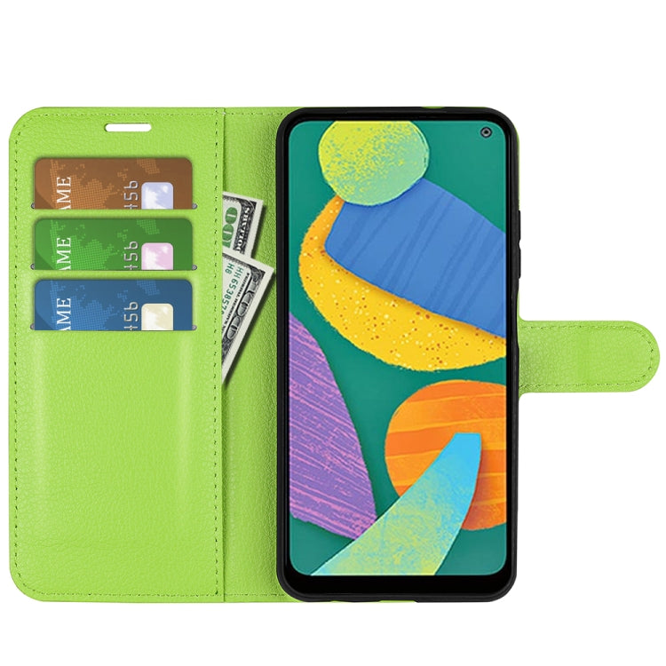 For Samsung Galaxy F52 5G Litchi Texture Horizontal Flip Protective Case with Holder & Card Slots & Wallet