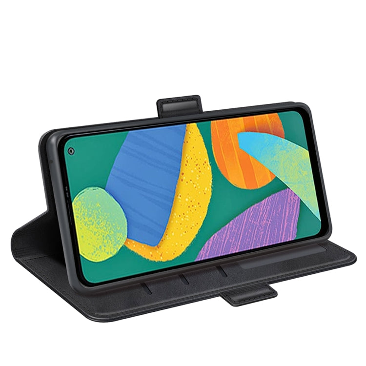For Samsung Galaxy F52 5G Dual-side Magnetic Buckle Horizontal Flip Leather Case with Holder & Card Slots & Wallet