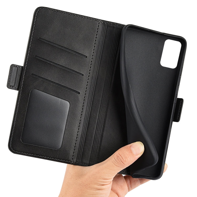 For Samsung Galaxy F52 5G Dual-side Magnetic Buckle Horizontal Flip Leather Case with Holder & Card Slots & Wallet