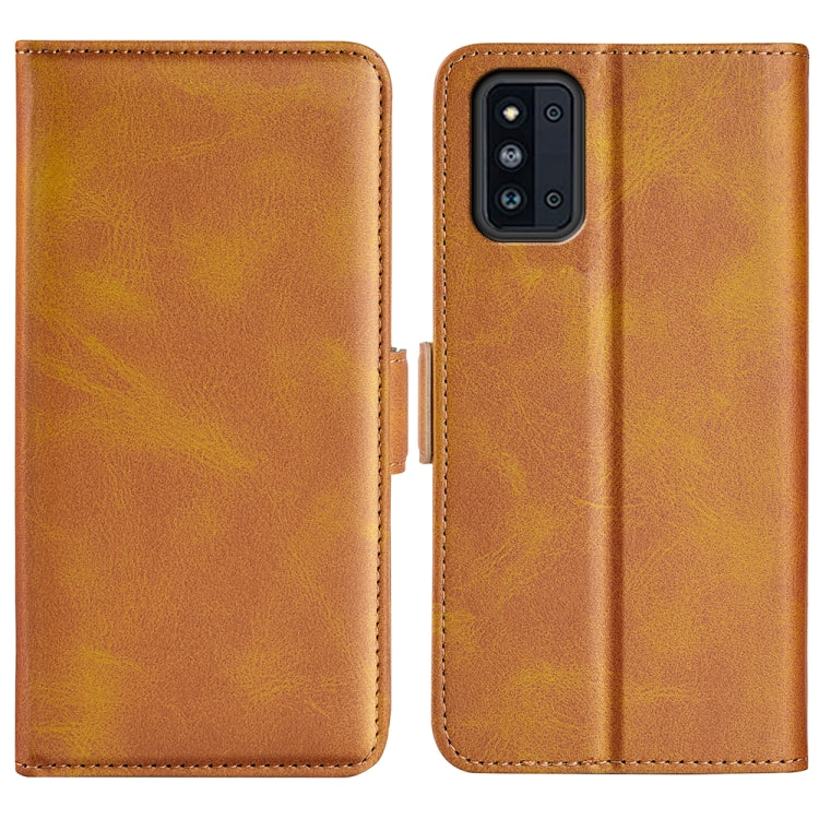 For Samsung Galaxy F52 5G Dual-side Magnetic Buckle Horizontal Flip Leather Case with Holder & Card Slots & Wallet