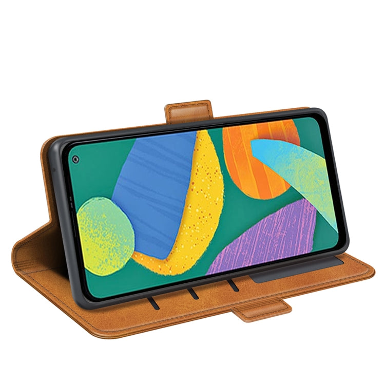 For Samsung Galaxy F52 5G Dual-side Magnetic Buckle Horizontal Flip Leather Case with Holder & Card Slots & Wallet