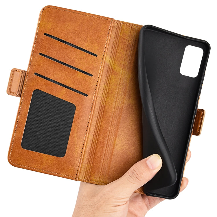 For Samsung Galaxy F52 5G Dual-side Magnetic Buckle Horizontal Flip Leather Case with Holder & Card Slots & Wallet