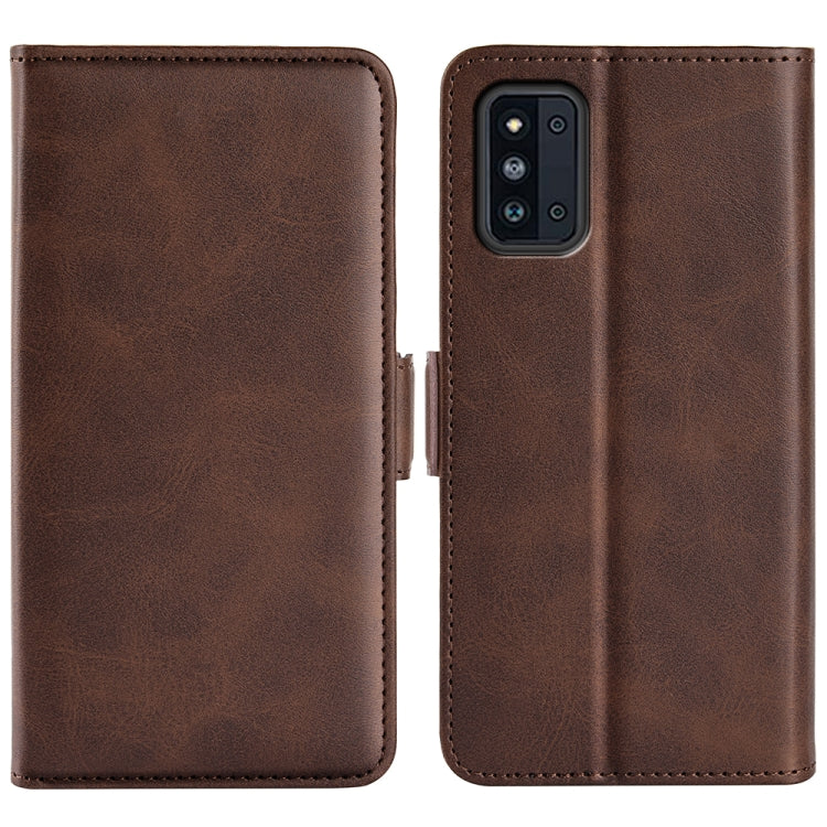 For Samsung Galaxy F52 5G Dual-side Magnetic Buckle Horizontal Flip Leather Case with Holder & Card Slots & Wallet