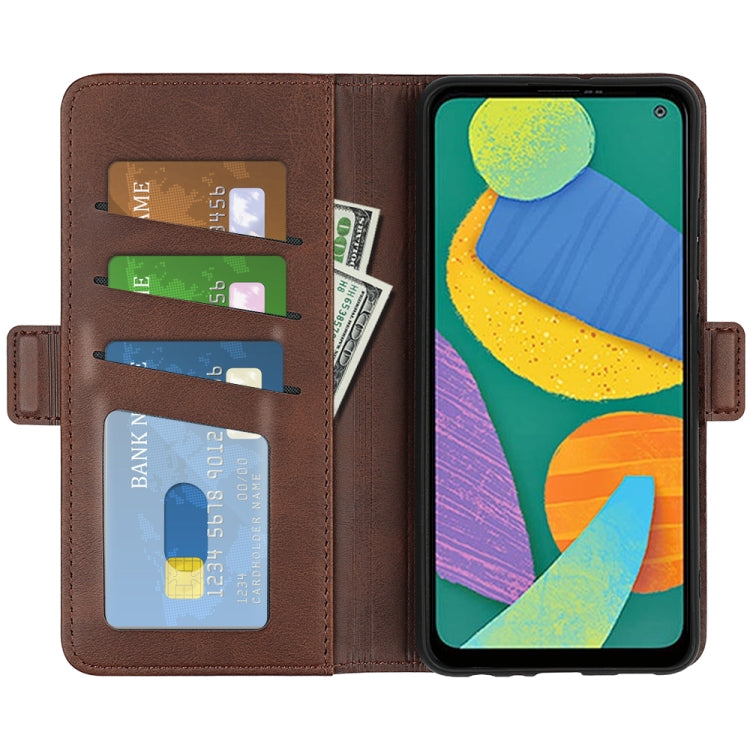For Samsung Galaxy F52 5G Dual-side Magnetic Buckle Horizontal Flip Leather Case with Holder & Card Slots & Wallet