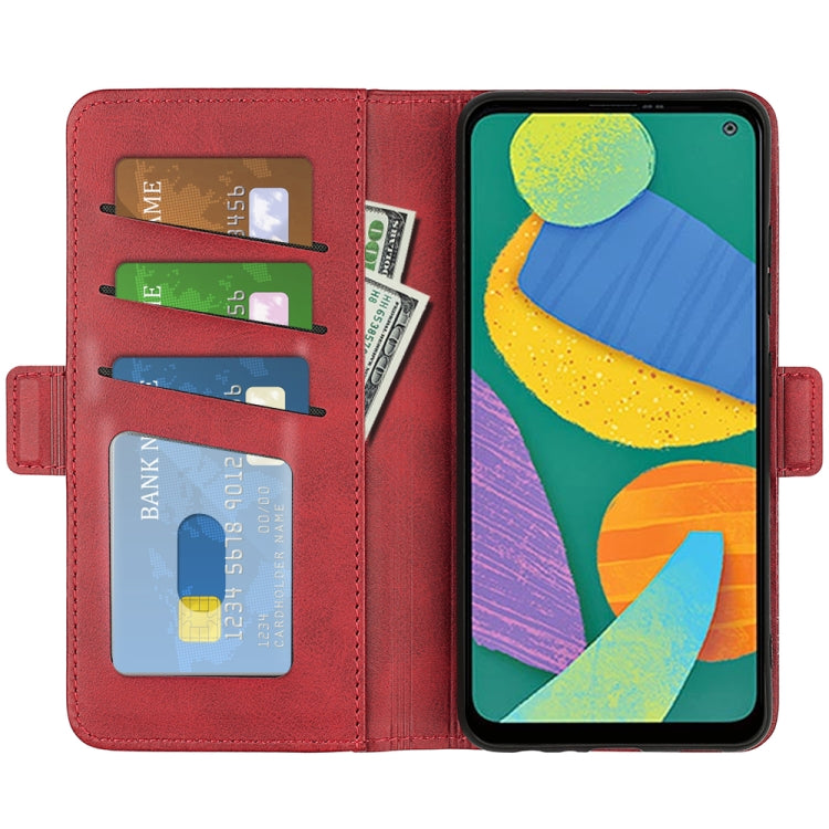 For Samsung Galaxy F52 5G Dual-side Magnetic Buckle Horizontal Flip Leather Case with Holder & Card Slots & Wallet