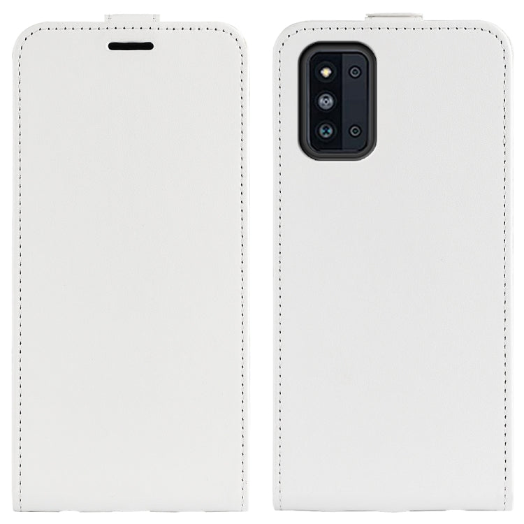 For Samsung Galaxy F52 5G R64 Texture Vertical Flip Leather Case with Card Slots & Photo Frame