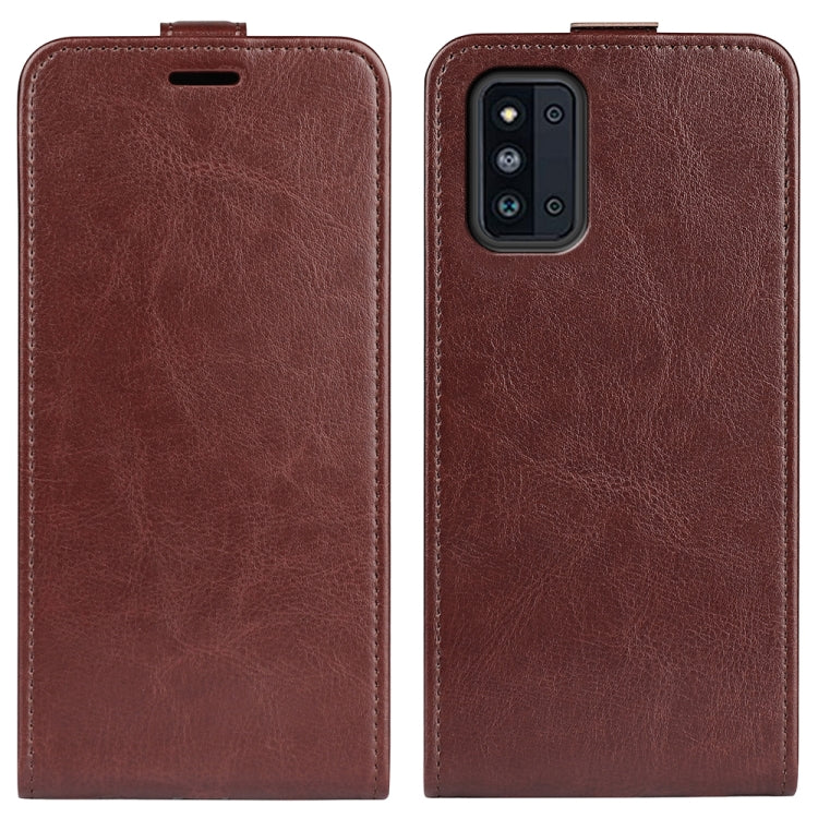 For Samsung Galaxy F52 5G R64 Texture Vertical Flip Leather Case with Card Slots & Photo Frame