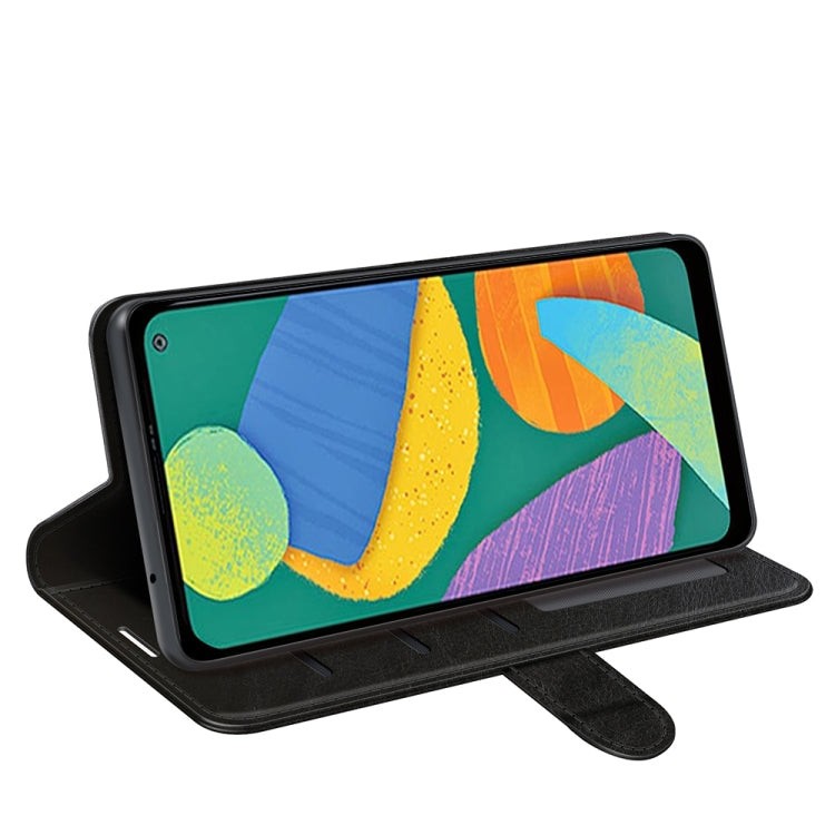 For Samsung Galaxy F52 5G R64 Texture Horizontal Flip Protective Case with Holder & Card Slots & Wallet& Photo Frame