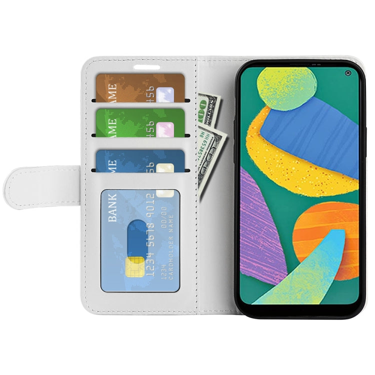 For Samsung Galaxy F52 5G R64 Texture Horizontal Flip Protective Case with Holder & Card Slots & Wallet& Photo Frame
