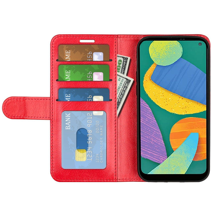 For Samsung Galaxy F52 5G R64 Texture Horizontal Flip Protective Case with Holder & Card Slots & Wallet& Photo Frame