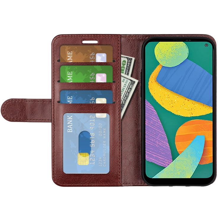 For Samsung Galaxy F52 5G R64 Texture Horizontal Flip Protective Case with Holder & Card Slots & Wallet& Photo Frame