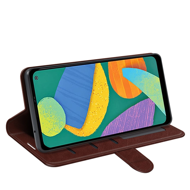 For Samsung Galaxy F52 5G R64 Texture Horizontal Flip Protective Case with Holder & Card Slots & Wallet& Photo Frame