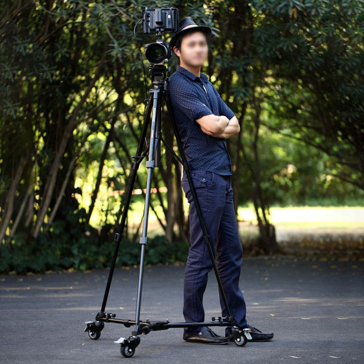 YUNTENG 901 Aluminium Alloy Camera Tripod Foot Wheel Pulley Base, Load 30KG