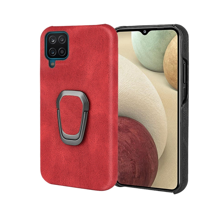Ring Holder PU Phone Case For Samsung Galaxy A12