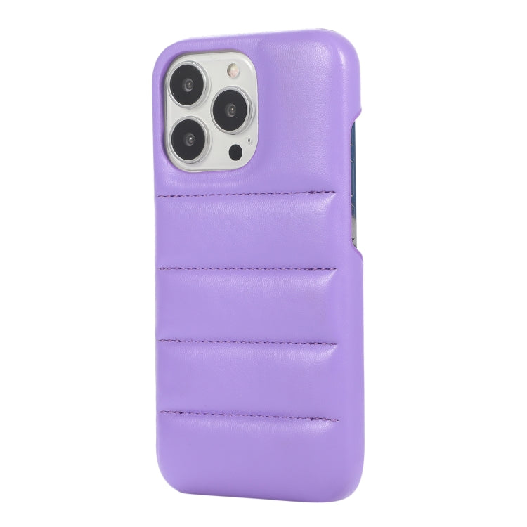 For iPhone 13 Pro Thick Down Jacket Soft PU Phone Case
