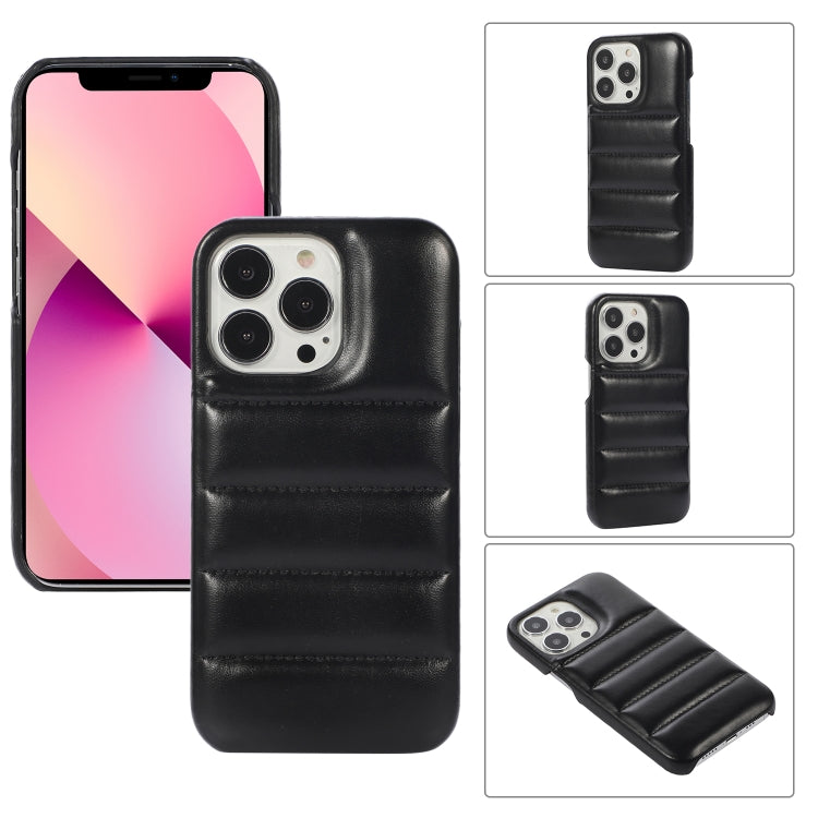 For iPhone 13 Pro Max  Thick Down Jacket Soft PU Phone Case