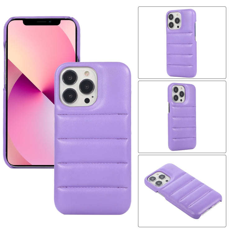 For iPhone 13 Pro Max  Thick Down Jacket Soft PU Phone Case