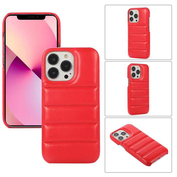 For iPhone 13 mini  Thick Down Jacket Soft PU Phone Case