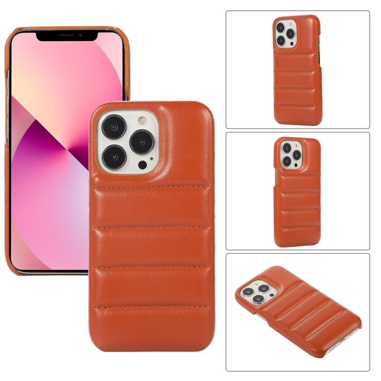 For iPhone 13 mini  Thick Down Jacket Soft PU Phone Case