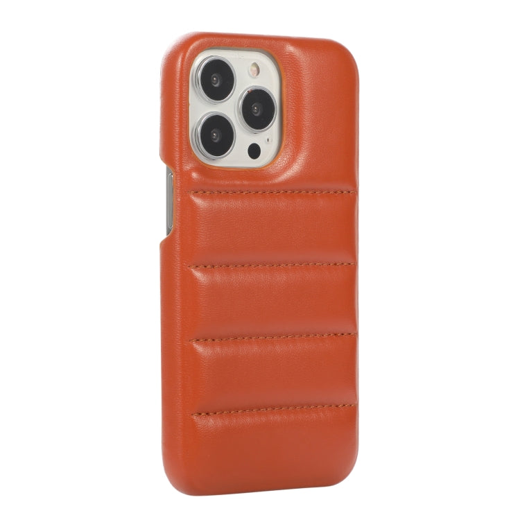 For iPhone 12 / 12 Pro Thick Down Jacket Soft PU Phone Case