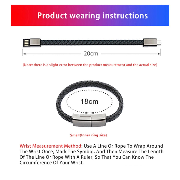 XJ-71 20cm USB to Micro USB Bracelet Charging Data Cable
